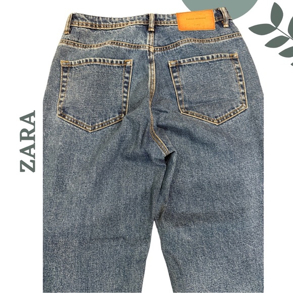 ZARA Ricardo Cavolo Limited Edition Graphic Mom Jeans Hand Painted Size 4 - Picture 7 of 8